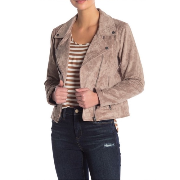 Blank NYC Faux Suede Moto Jacket Size Medium - Picture 1 of 9